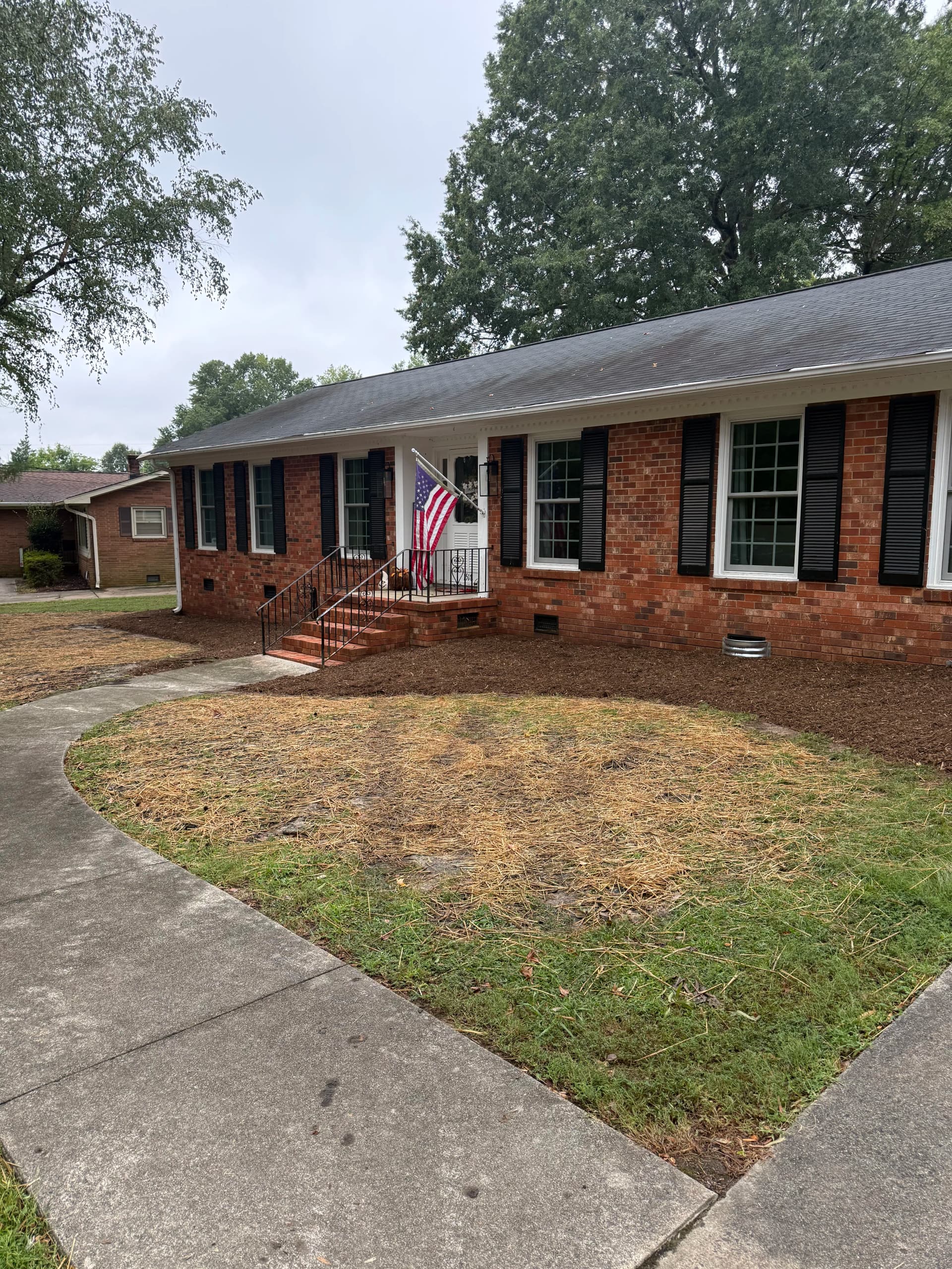 Gallery photos for Yard Grading, Fresh Landscape Beds and Mulch in Glen Raven NC: Image #1