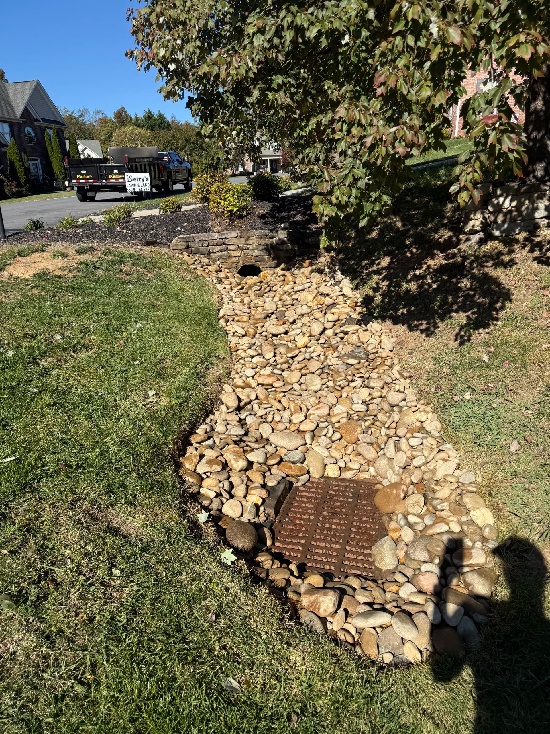 Tennessee River Rock Drainage Upgrade in Browns Summit NC image