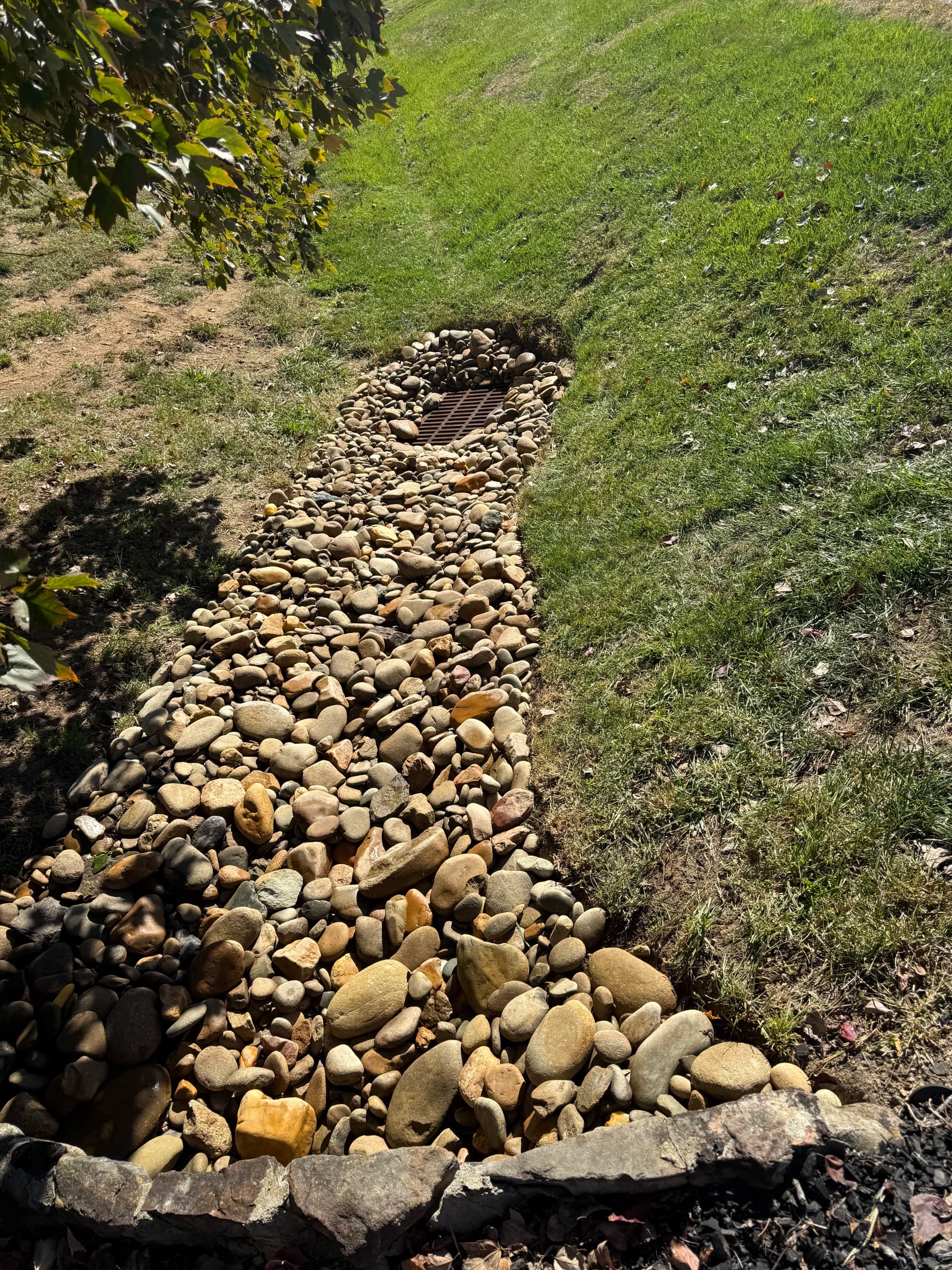 Gallery photos for Tennessee River Rock Drainage Upgrade in Browns Summit NC: Image #1