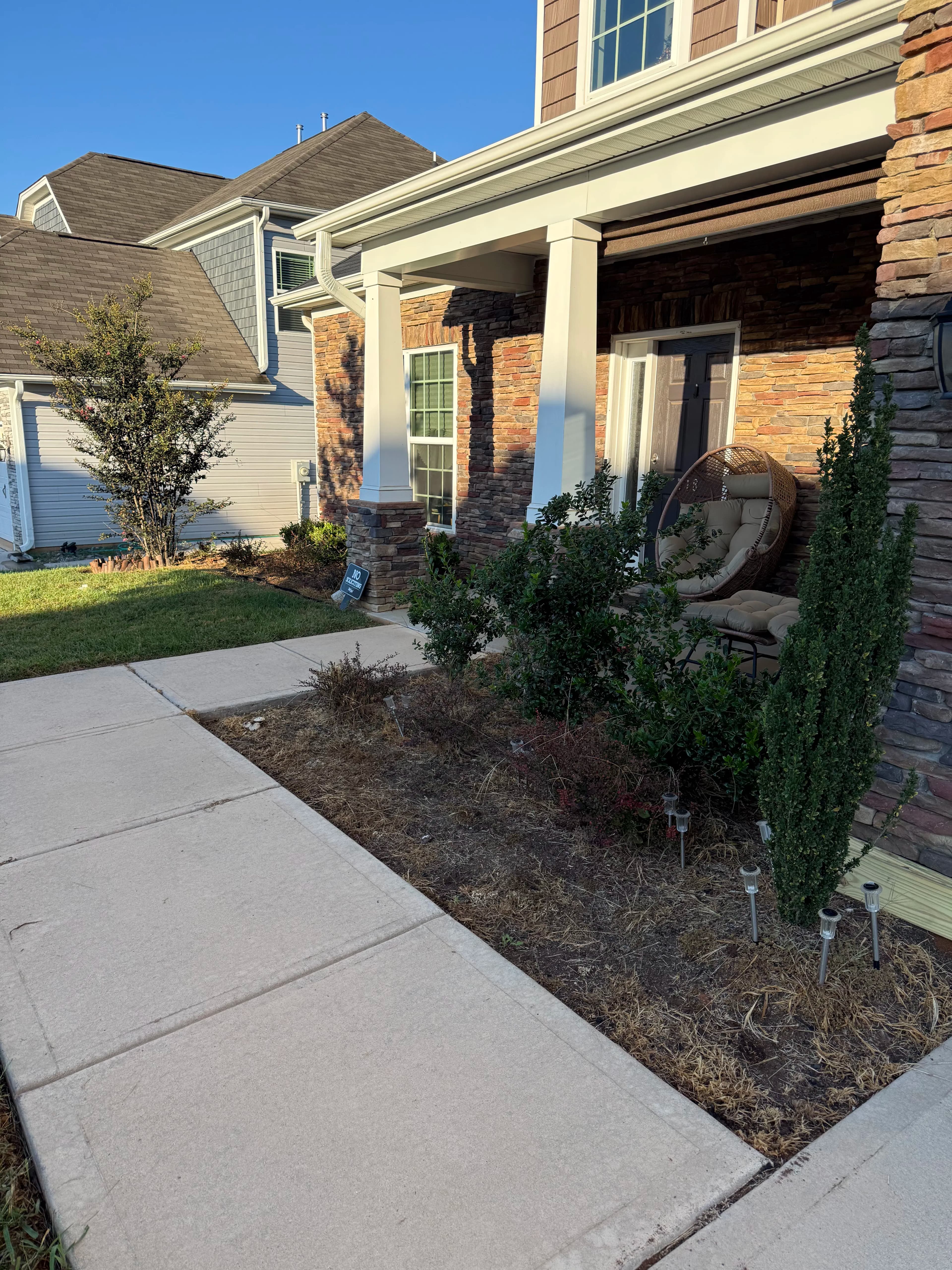 Project Front Yard Landscape Bed Redesign with New Plantings and Fresh Mulch image
